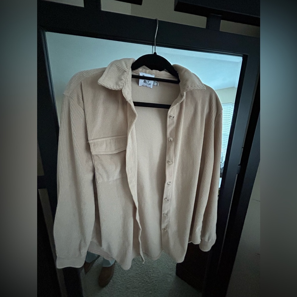 Princess Polly Tan Corduroy/Beige Button-Up Jacket